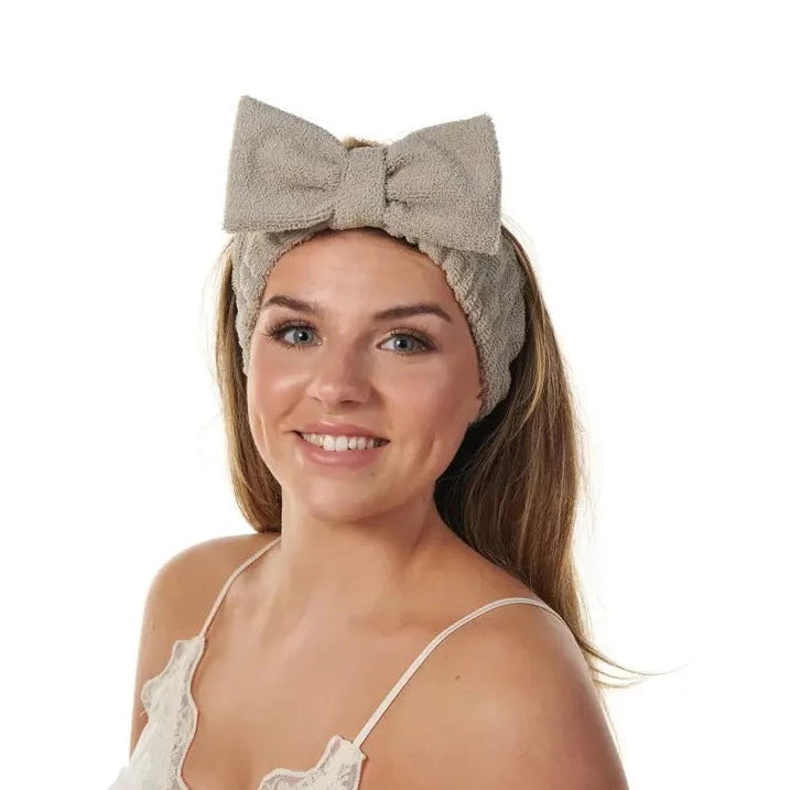 Cosmetic Bow Headband - Grey