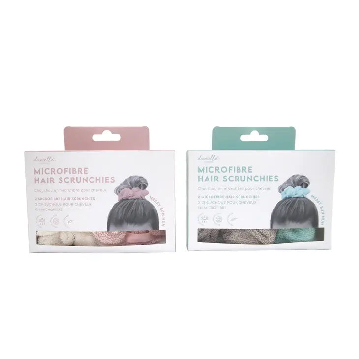 Microfibre Towel Scrunchie - Grey & Mint